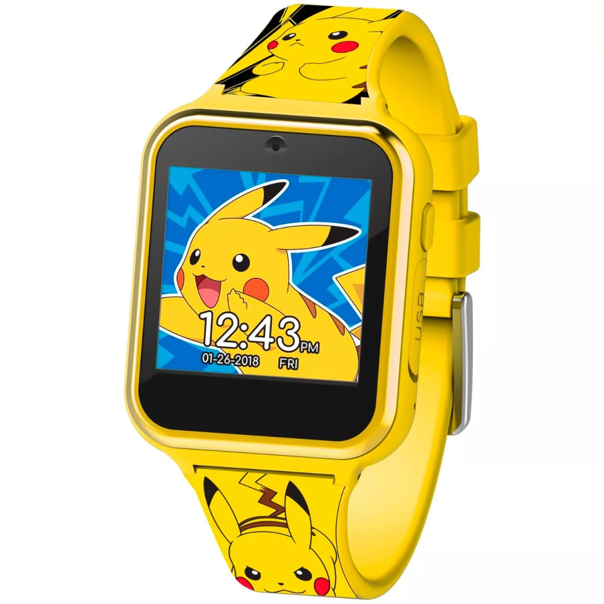 Orologio Interattivo Pikachu Pokémon Smartwatch Gioco Multifunzione con USB - Pok4260