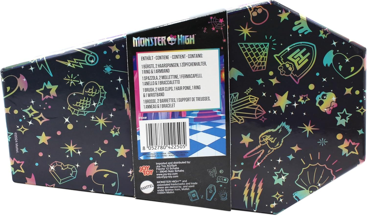 Portagioie Monster High Completo di 6 Pezzi 4 Accessori per Capelli Anello e Bracciale - 23350