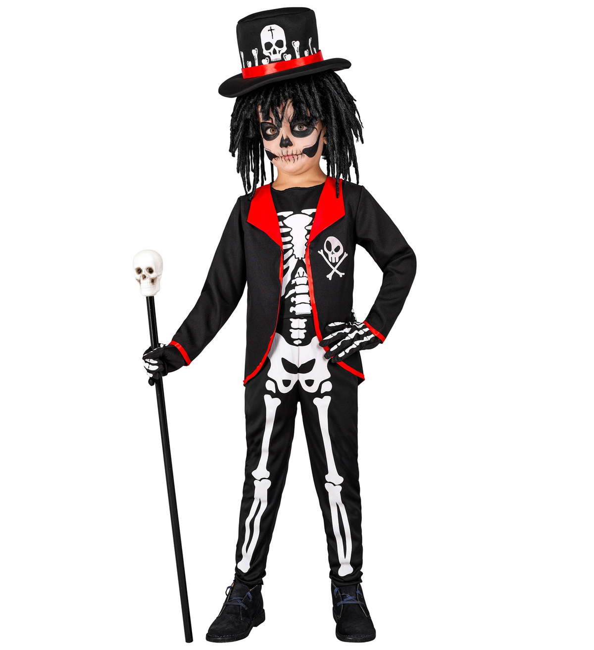 Costume Vestito Sacerdote Voodoo Travestimento per Bambini Halloween Carnevale Cosplay - 1884