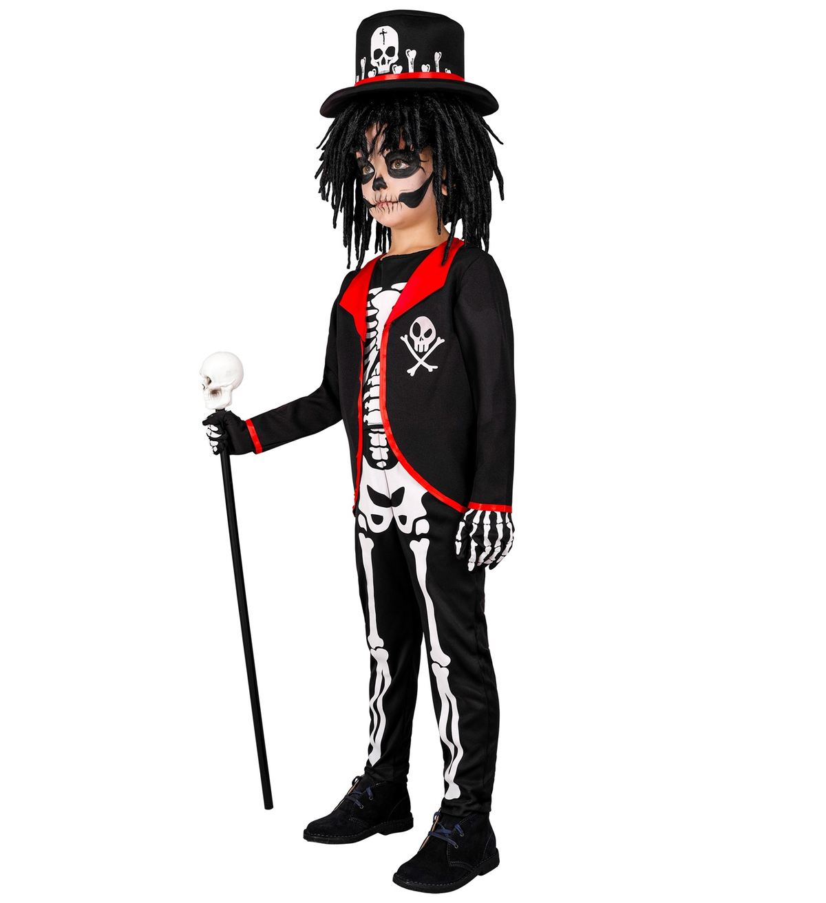 Costume Vestito Sacerdote Voodoo Travestimento per Bambini Halloween Carnevale Cosplay - 1884