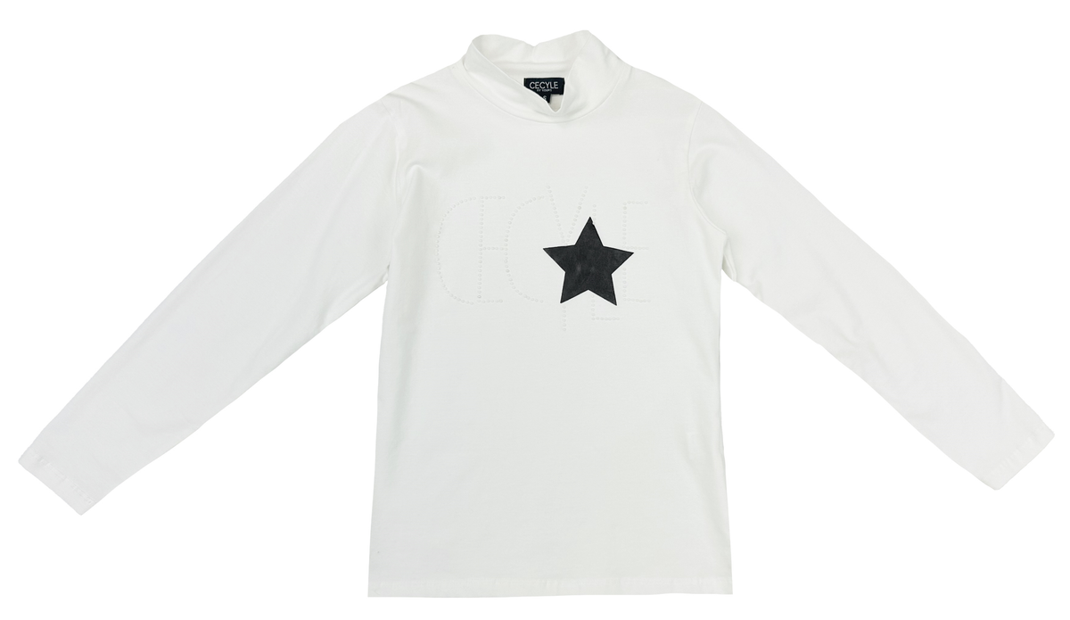 Lupetto con Applicazioni Maglia a Collo Alto Bambina - By1862