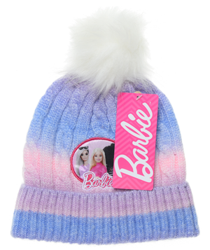 Cappello con Pom Pon Barbie Accessorio Invernale per Bambini 100% Acrilico - Xh4146viola
