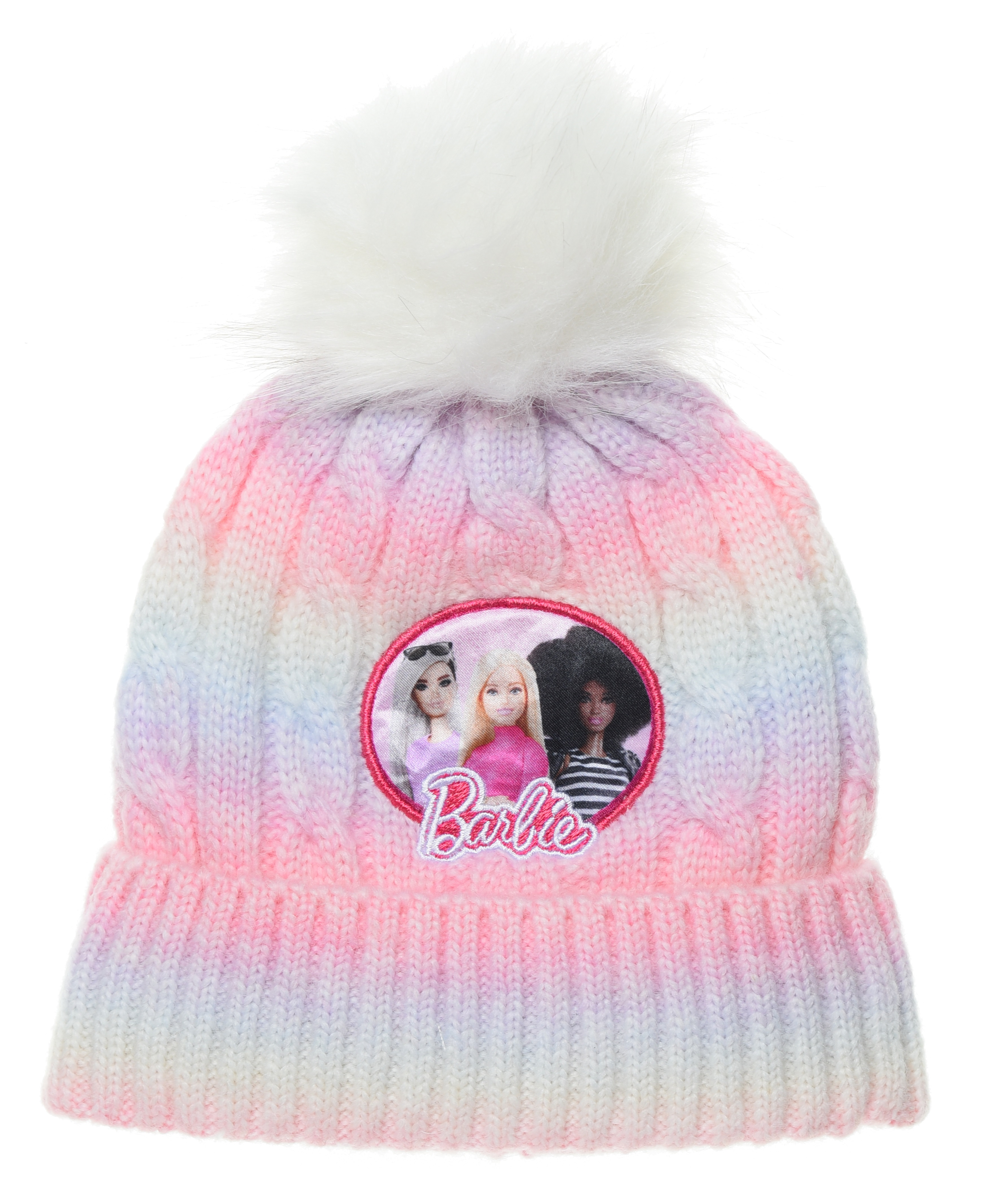Cappello con Pom Pon Barbie Accessorio Invernale per Bambini 100% Acrilico - Xh4146rosa