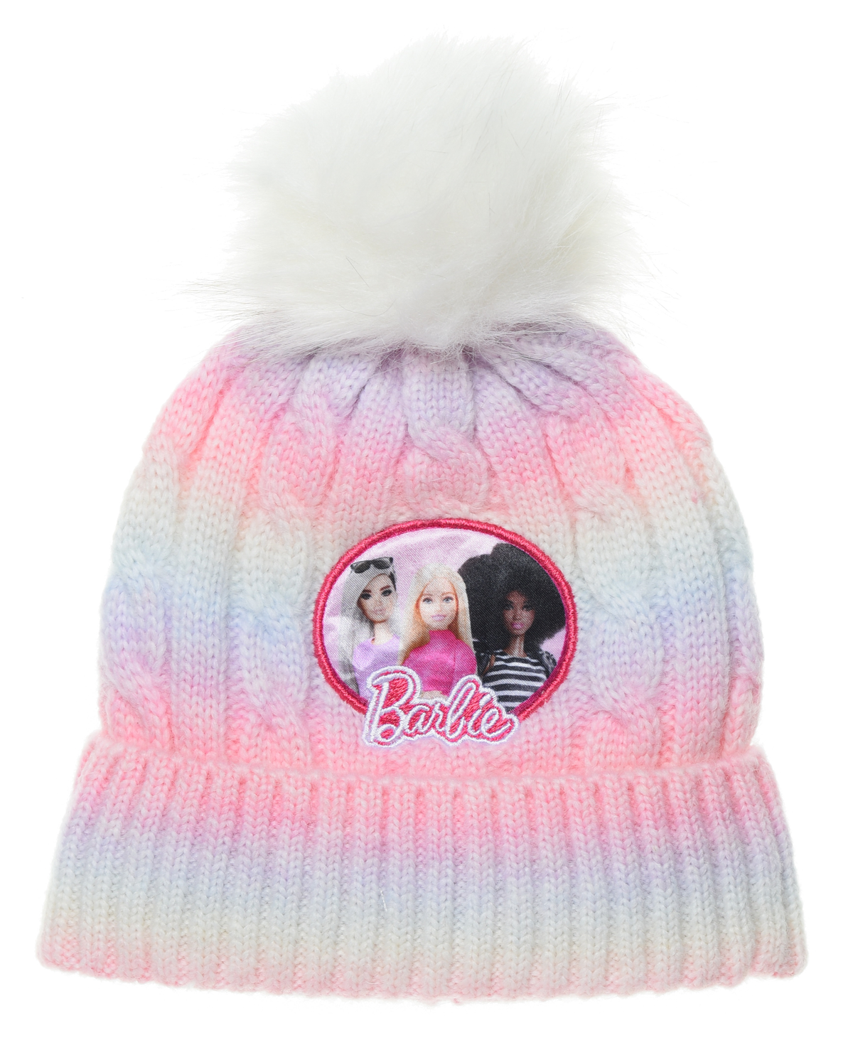 Cappello con Pom Pon Barbie Accessorio Invernale per Bambini 100% Acrilico - Xh4146rosa