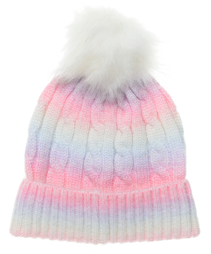 Cappello con Pom Pon Barbie Accessorio Invernale per Bambini 100% Acrilico - Xh4146rosa
