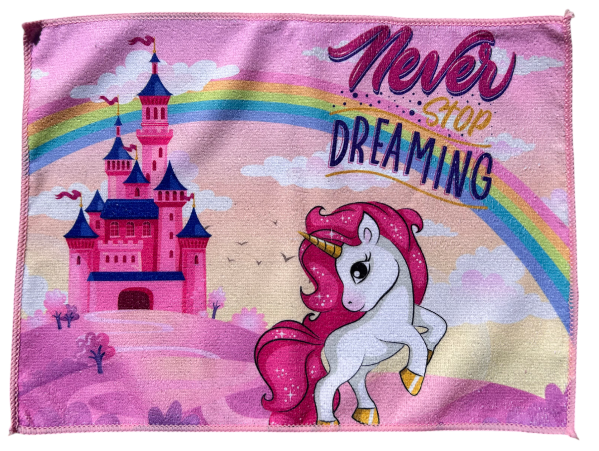 Tovaglietta Unicorno e Arcobaleno in Tessuto da Colazione Pranzo Cm.40x30 - Uni1000
