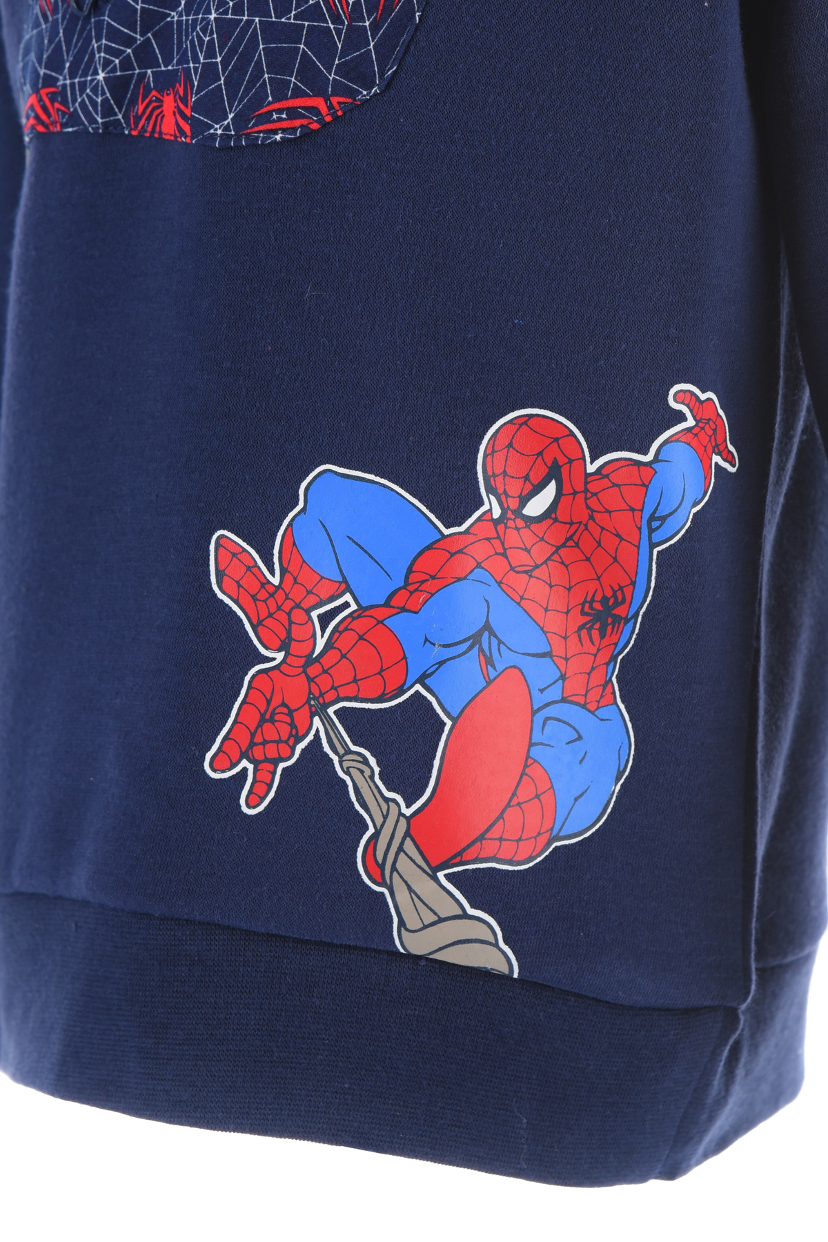 Felpa con Cappuccio Spiderman MARVEL 3/8 Anni Maglietta Sun City - Xh1078blu