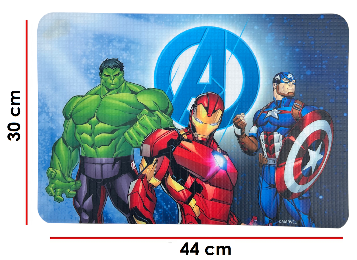 Tovaglietta Avengers MARVEL in Plastica Morbida Antiscivolo Ripiegabile Lavabile da Colazione Pranzo Cm.44x30 - Av0979