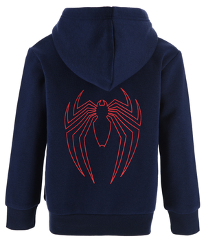 Felpa con Cappuccio Spiderman MARVEL 3/8 Anni Maglietta Sun City - Xh1085blu