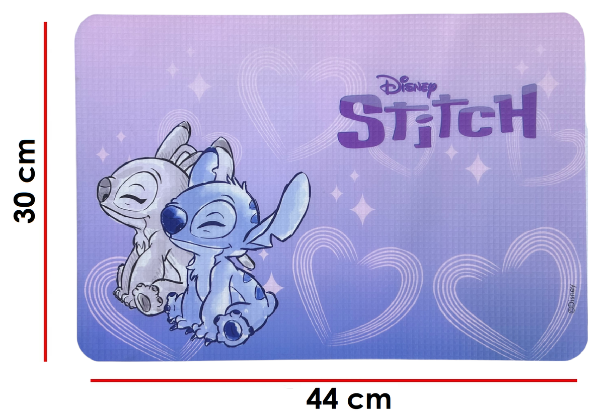 Tovaglietta Stitch e Angel DISNEY in Plastica Morbida Antiscivolo Ripiegabile Lavabile da Colazione Pranzo Cm.44x30 - Lst0979-G