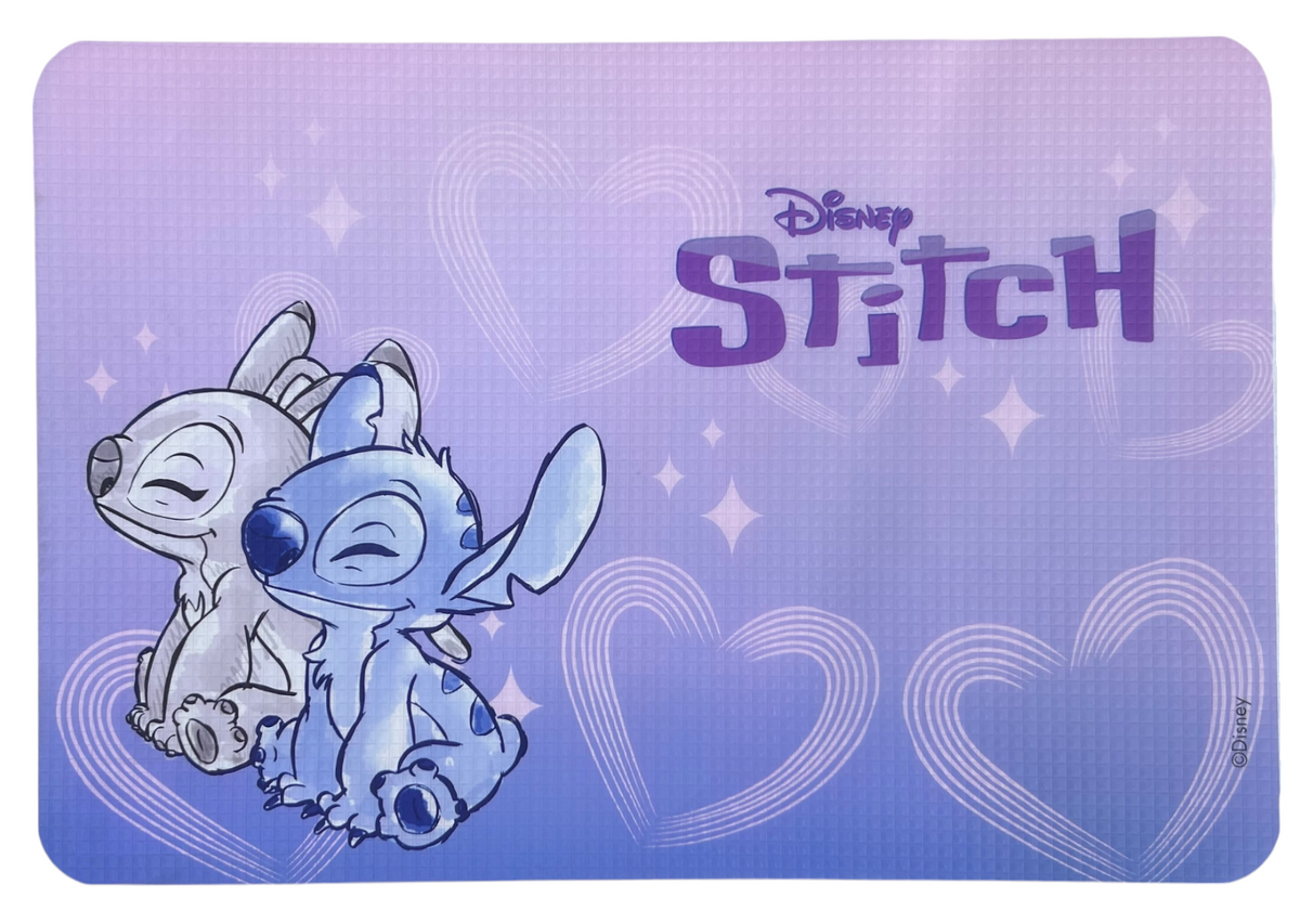Tovaglietta Stitch e Angel DISNEY in Plastica Morbida Antiscivolo Ripiegabile Lavabile da Colazione Pranzo Cm.44x30 - Lst0979-G