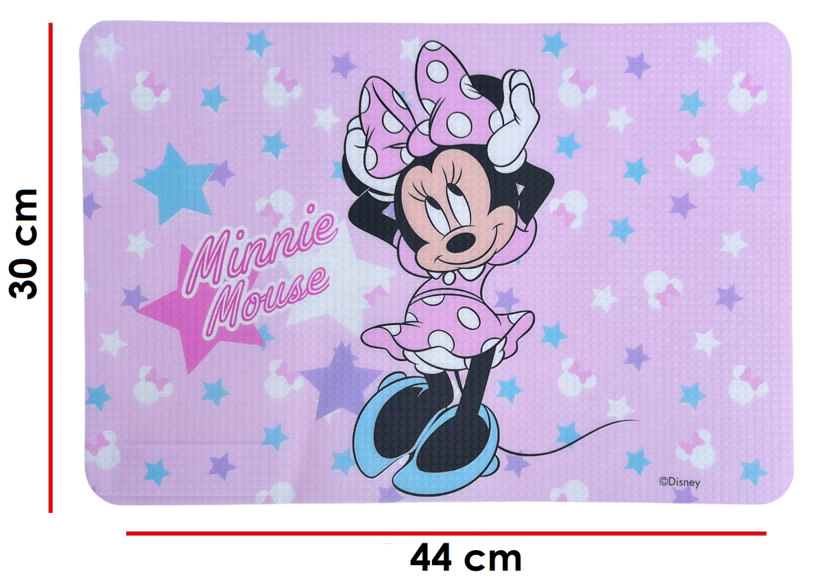 Tovaglietta Minnie Mouse DISNEY in Plastica Morbida Antiscivolo Ripiegabile Lavabile da Colazione Pranzo Cm.44x30 - Min0979