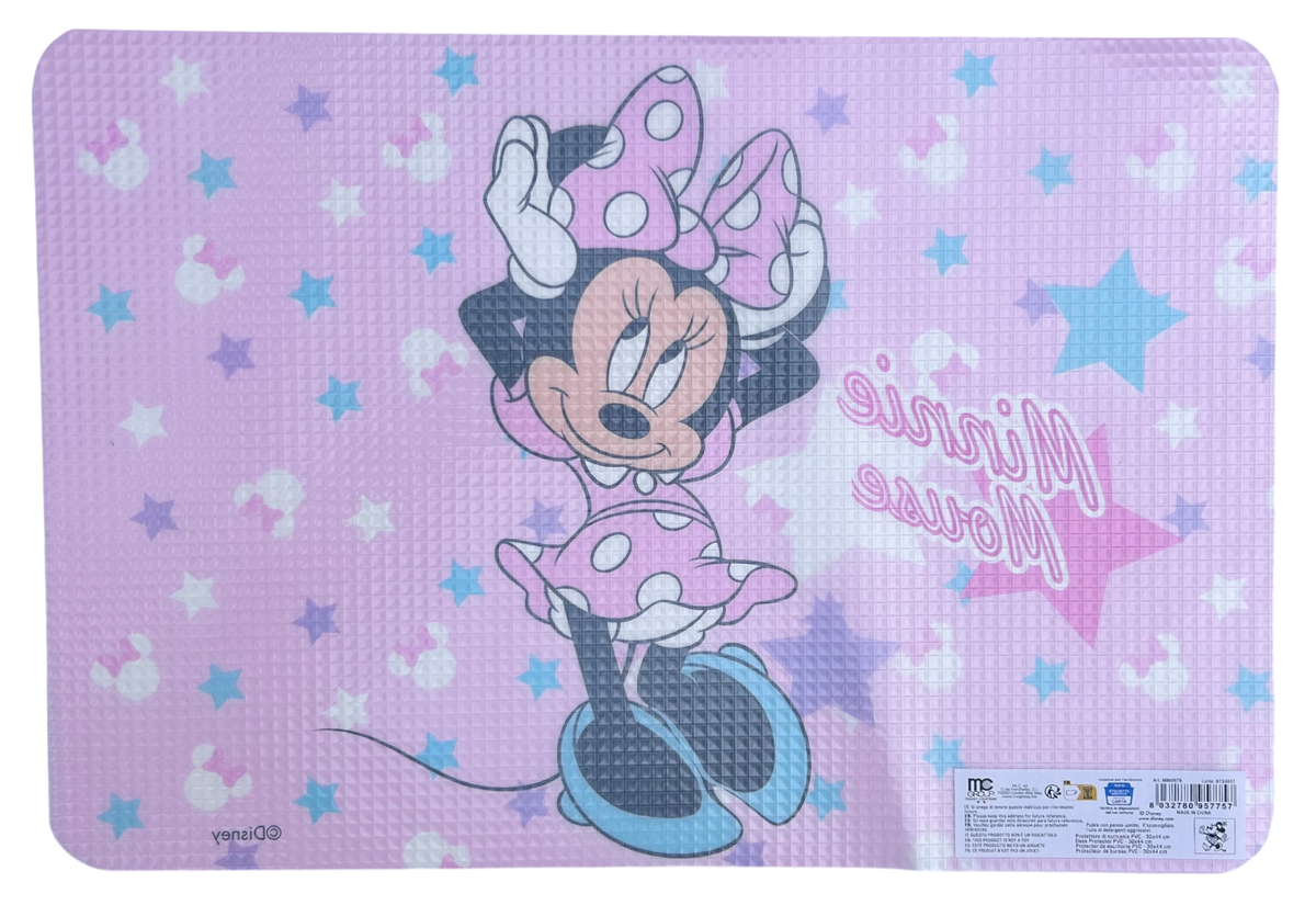 Tovaglietta Minnie Mouse DISNEY in Plastica Morbida Antiscivolo Ripiegabile Lavabile da Colazione Pranzo Cm.44x30 - Min0979