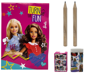 Cubo Cancelleria Barbie Confezione 25 Pezzi Kit per Disegnare e Colorare - Br0583