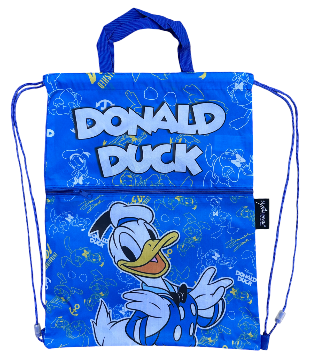 Sacca Paperino DISNEY con Chiusura a Coulisse Tasca Frontale Borsa Tempo Libero Palestra Cm. 44x34 - 673351