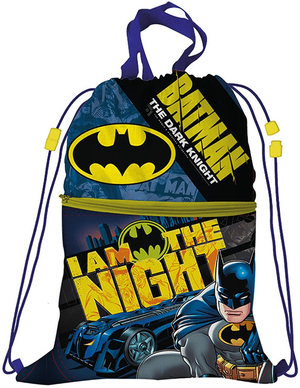 Sacca Batman DC con Chiusura a Coulisse Tasca Frontale Borsa Tempo Libero Palestra Cm. 44x34 - Ba0994