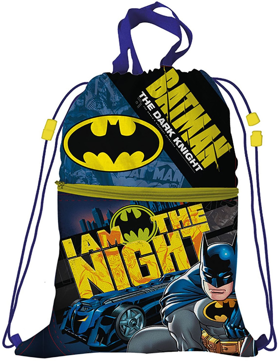 Sacca Batman DC con Chiusura a Coulisse Tasca Frontale Borsa Tempo Libero Palestra Cm. 44x34 - Ba0994