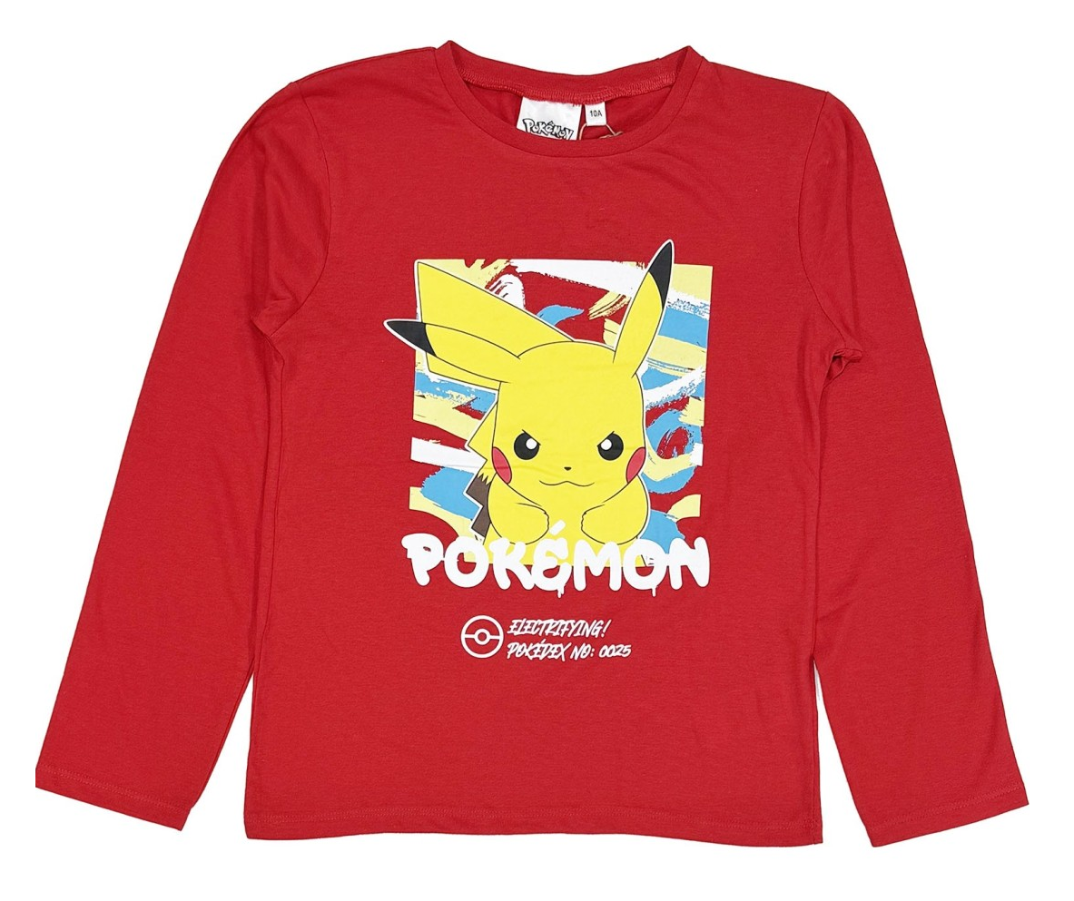 T-Shirt M.l. Pikachu Bambino Ragazzo Sun City 6/12 Anni - Xh60464rosso