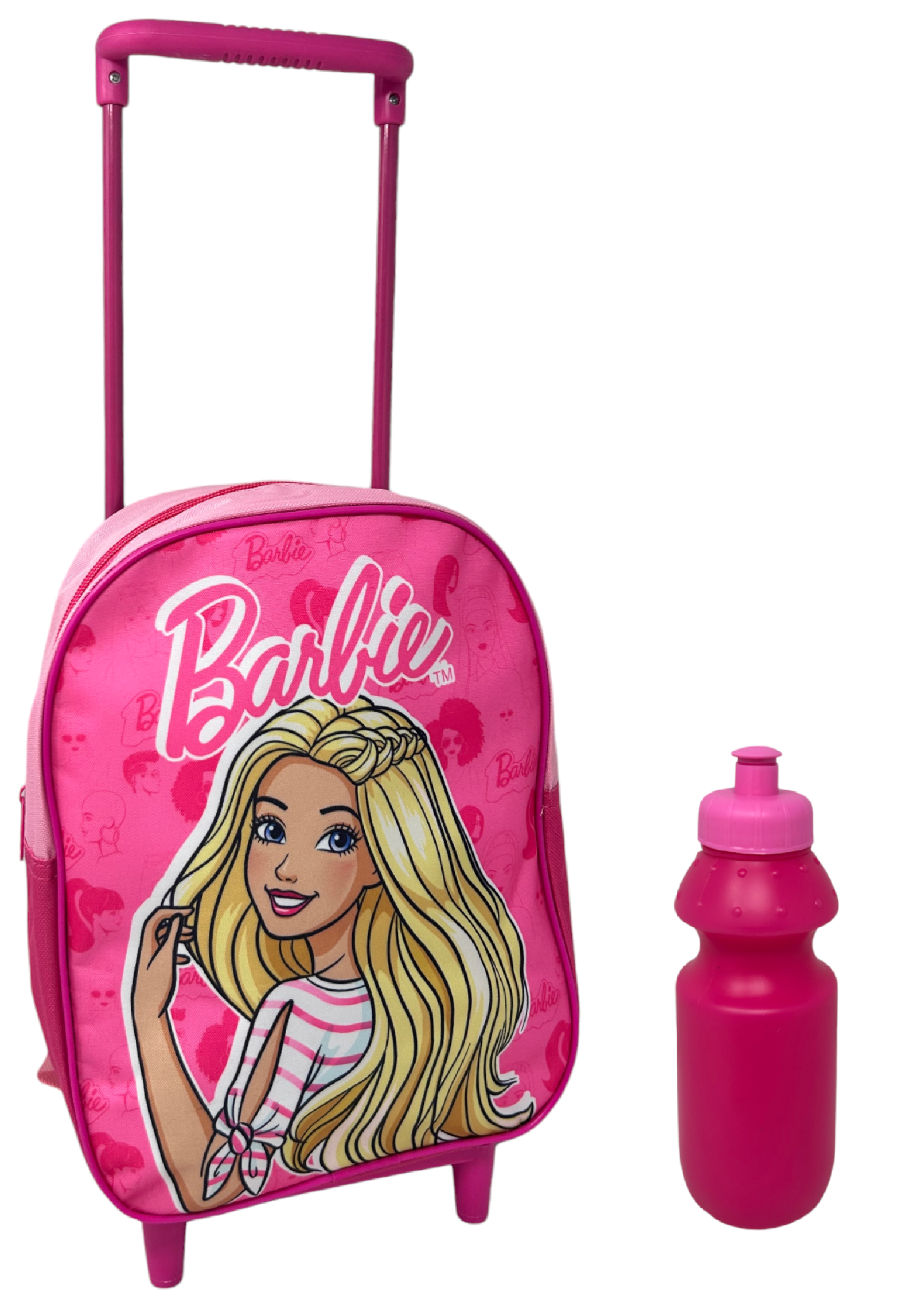 Zaino Asilo Trolley Barbie + Borraccia Borsa per Scuola Materna Tempo Libero - Br0993-W