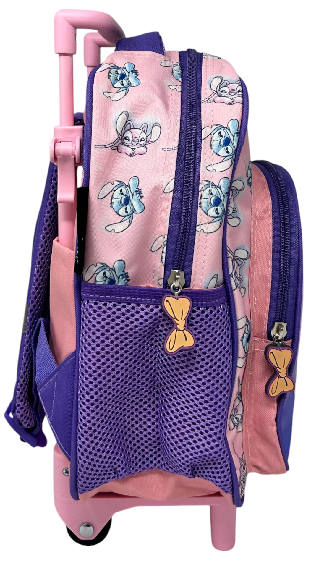 Zaino Asilo Trolley Stitch e Angel DISNEY con Tasca Frontale 30 Cm. Manico Allungabile - 674181
