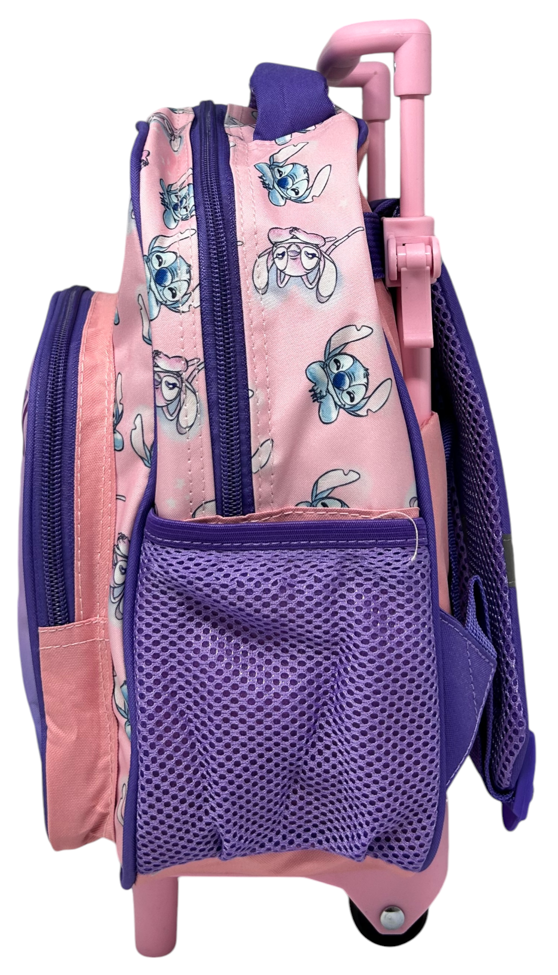 Zaino Asilo Trolley Stitch e Angel DISNEY con Tasca Frontale 30 Cm. Manico Allungabile - 674181