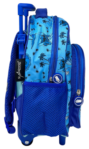 Zaino Asilo Trolley Stitch DISNEY con Tasca Frontale 30 Cm. Manico Allungabile - 674174