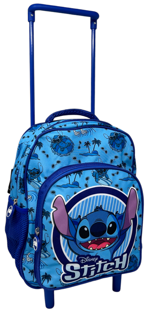 Zaino Asilo Trolley Stitch DISNEY con Tasca Frontale 30 Cm. Manico Allungabile - 674174