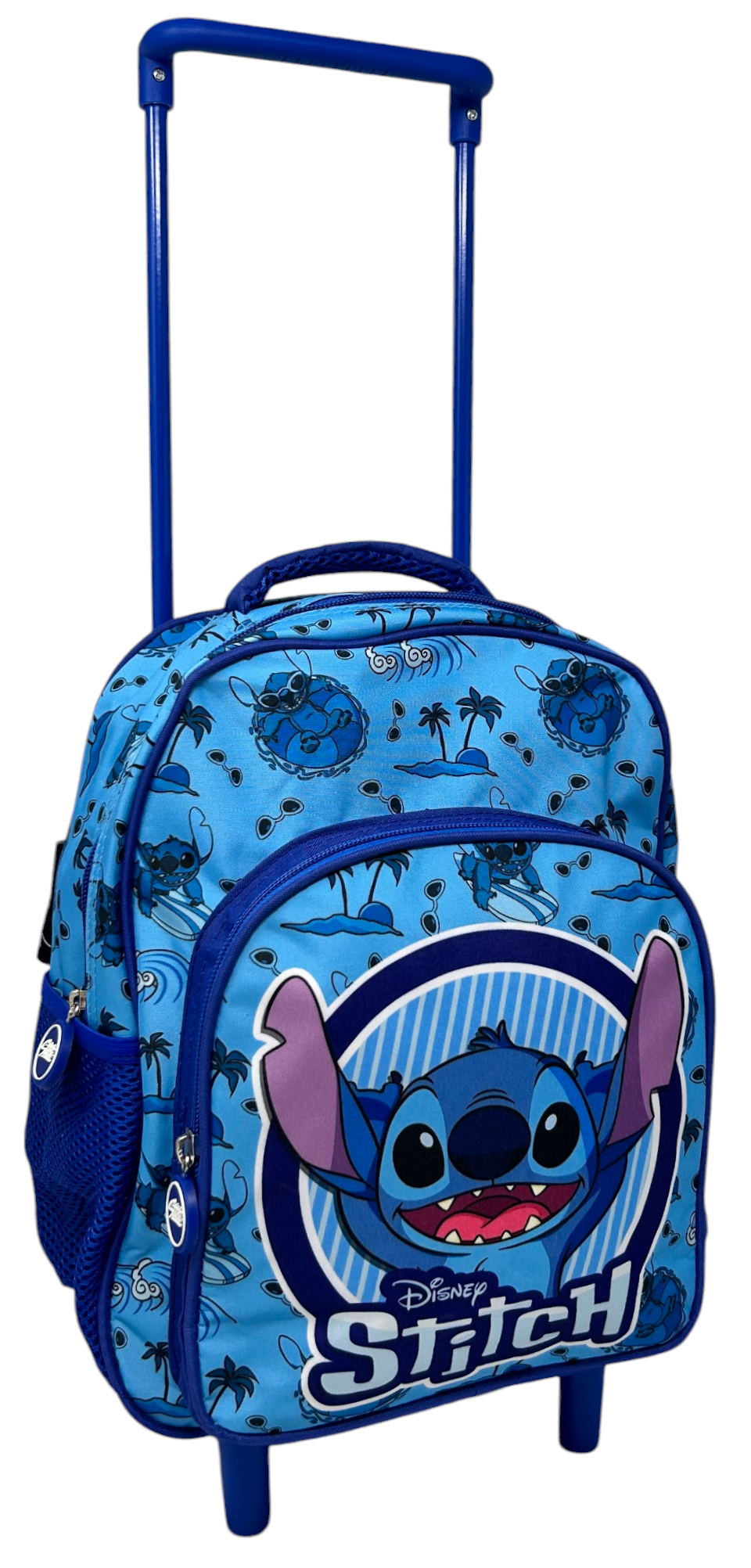 Zaino Asilo Trolley Stitch DISNEY con Tasca Frontale 30 Cm. Manico Allungabile - 674174