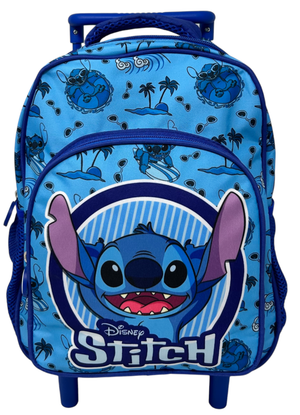 Zaino Asilo Trolley Stitch DISNEY con Tasca Frontale 30 Cm. Manico Allungabile - 674174