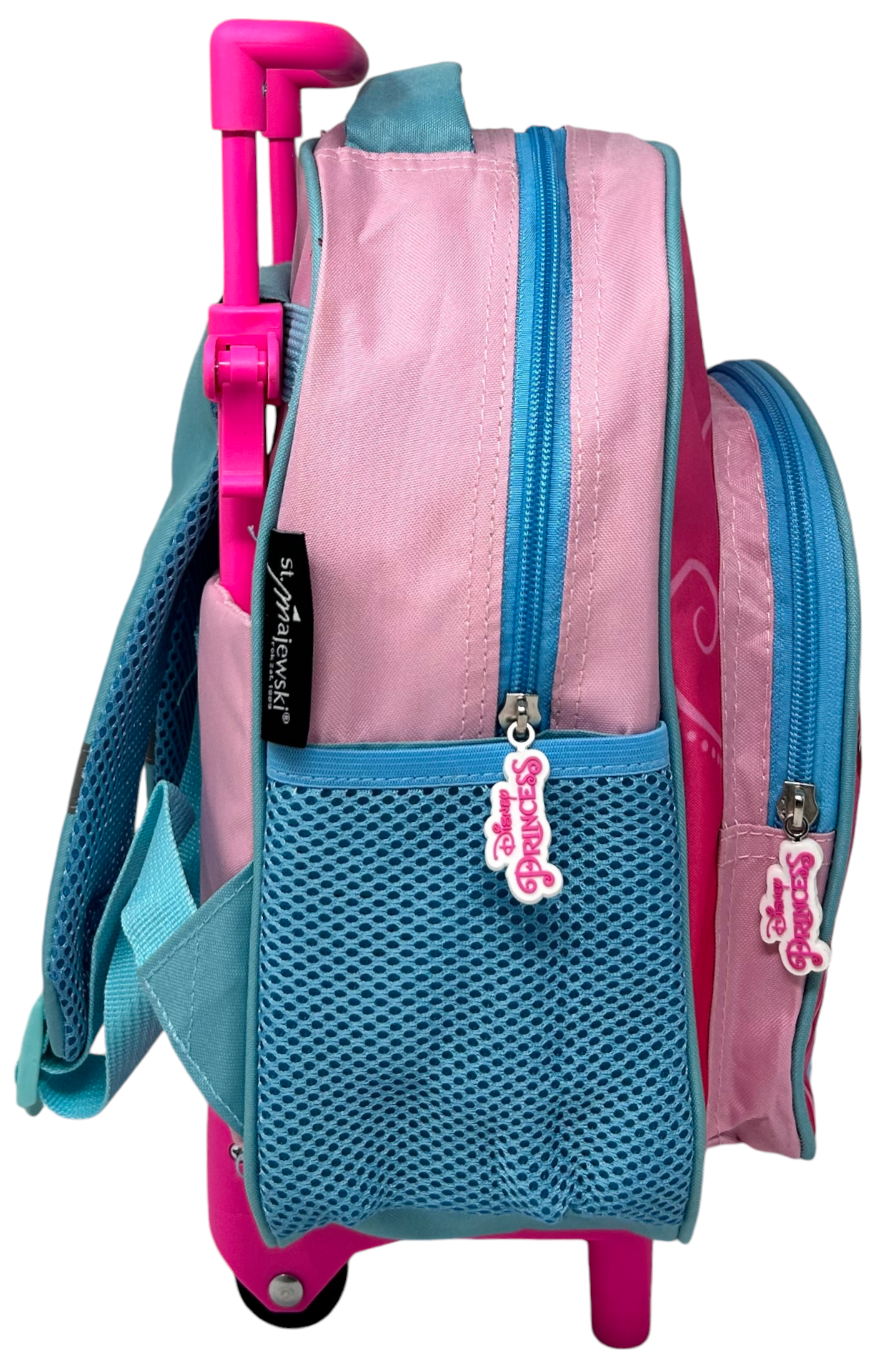 Zaino Asilo Trolley Principesse DISNEY con Tasca Frontale 30 Cm. Manico Allungabile - 673139
