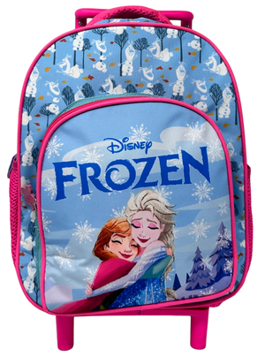 Zaino Asilo Trolley Frozen DISNEY con Tasca Frontale 30 Cm. Manico Allungabile - 673115