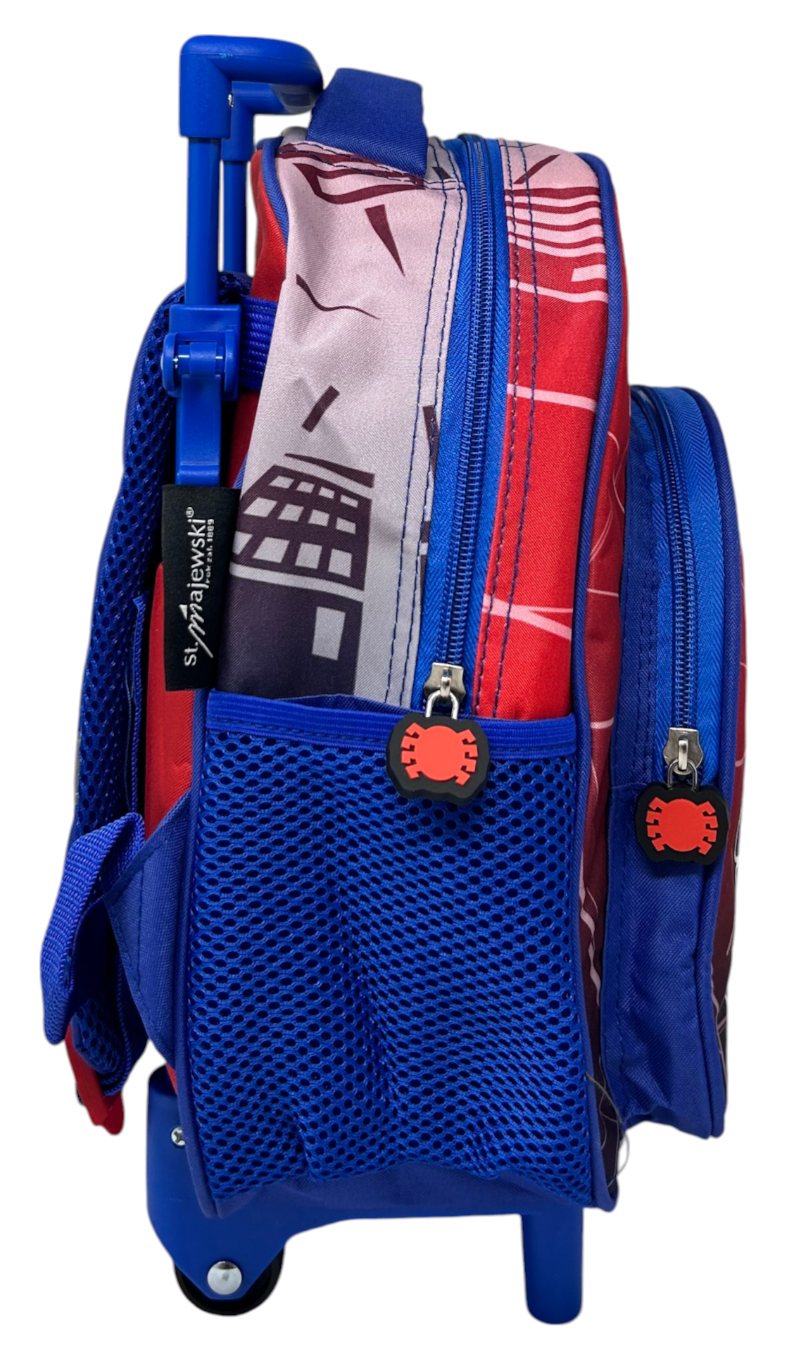 Zaino Asilo Trolley Spiderman MARVEL con Tasca Frontale 30 Cm. Manico Allungabile - 673085