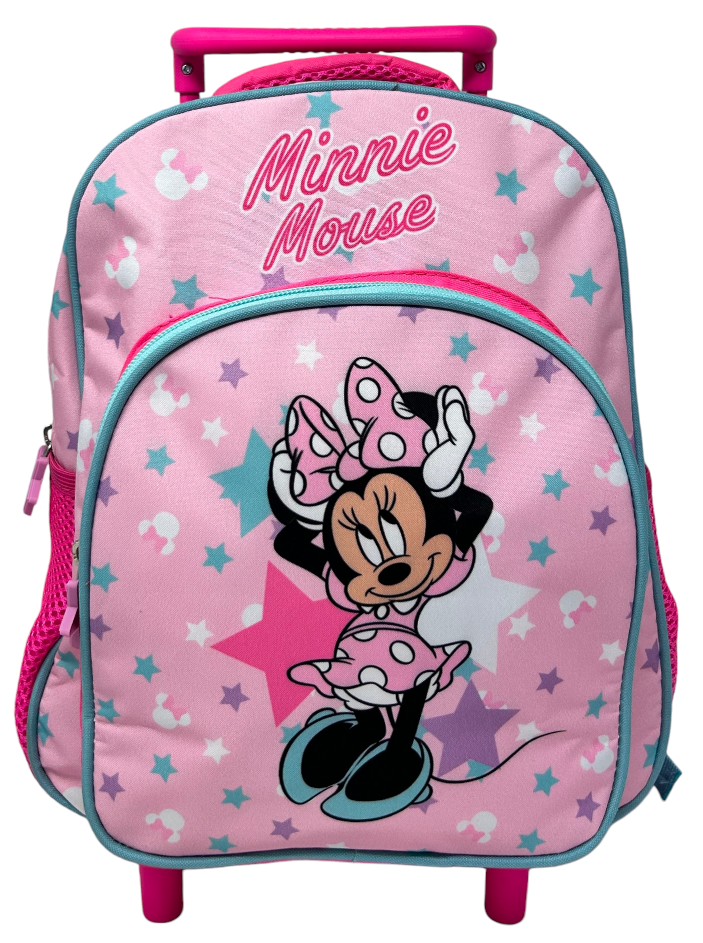 Zaino Asilo Trolley Minnie Mouse DISNEY con Tasca Frontale 30 Cm. Manico Allungabile - 673122
