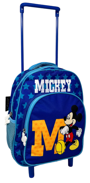 Zaino Asilo Trolley Mickey Mouse DISNEY con Tasca Frontale 30 Cm. Manico Allungabile - 673078