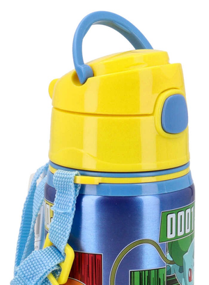 Borraccia in Alluminio con Cannuccia Pikachu Pokémon 600 Ml Apertura Automatica con Tracolla- Pk00033