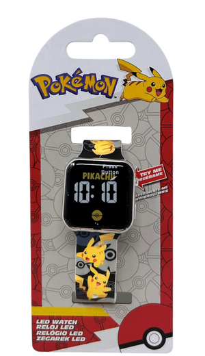 Orologio a LED Pikachu Pokémon da Polso Digitale con Cinturino Silicone - Pok4402