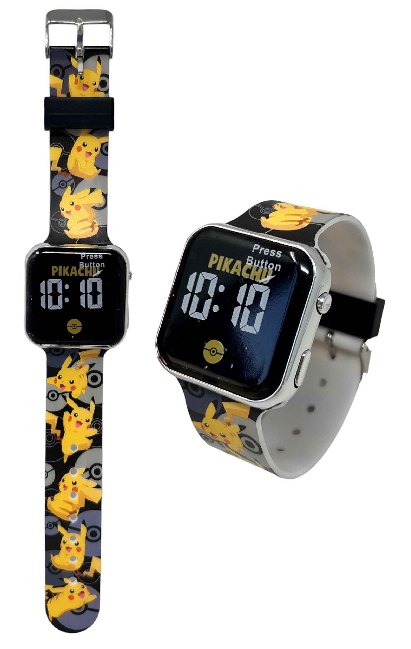 Orologio a LED Pikachu Pokémon da Polso Digitale con Cinturino Silicone - Pok4402