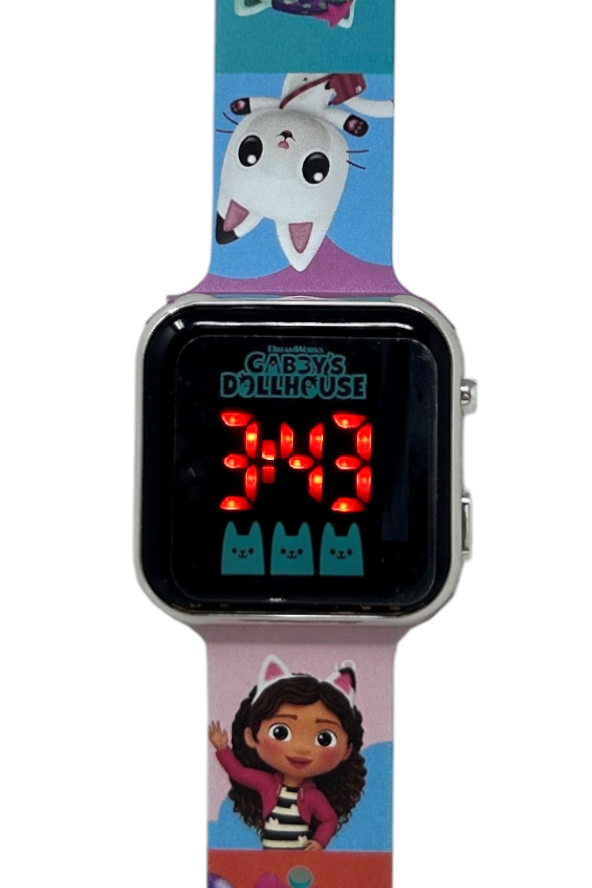 Orologio a LED Gabby's Dollhouse da Polso Digitale con Cinturino Silicone - Gd00019