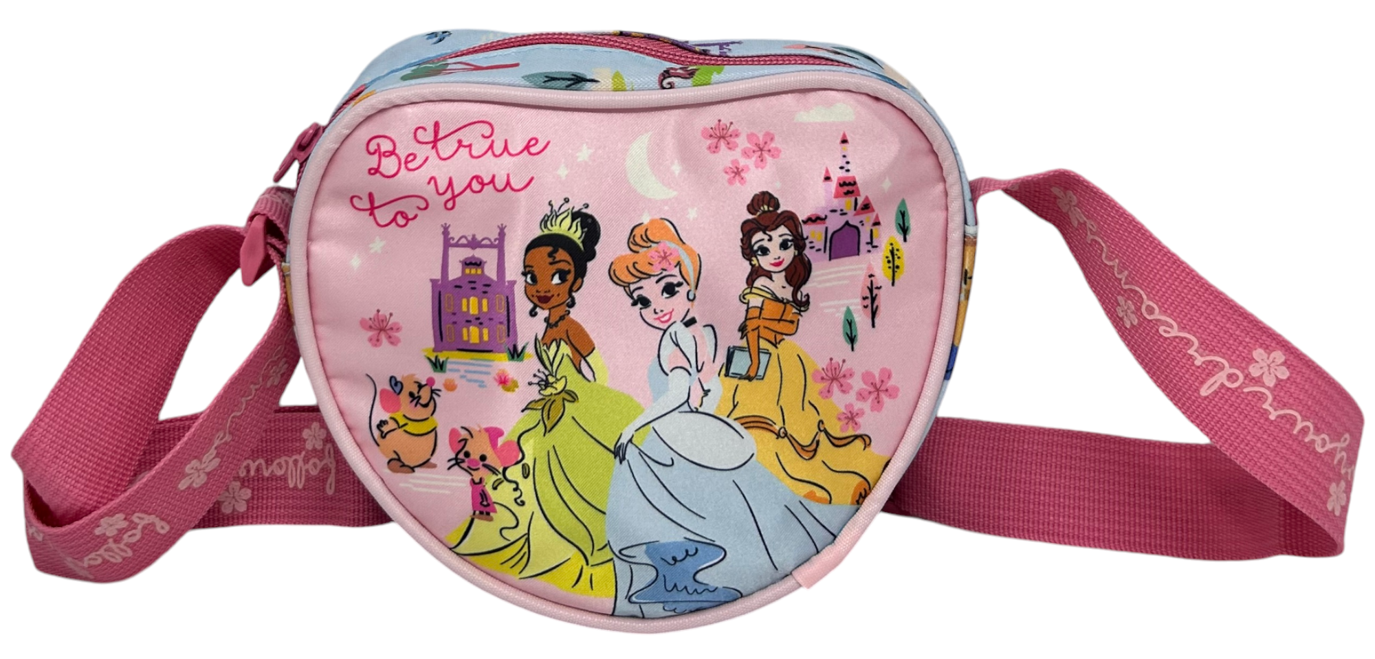 Borsa Passeggio con Tracolla Principesse DISNEY a Forma di Cuore - D08314mc