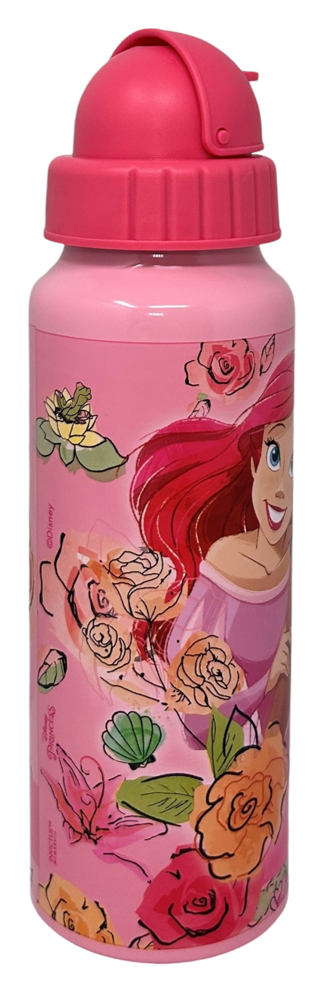 Borraccia in Alluminio con Cannuccia Principesse DISNEY Bottiglia per Bambini 550 Ml - D09506mc