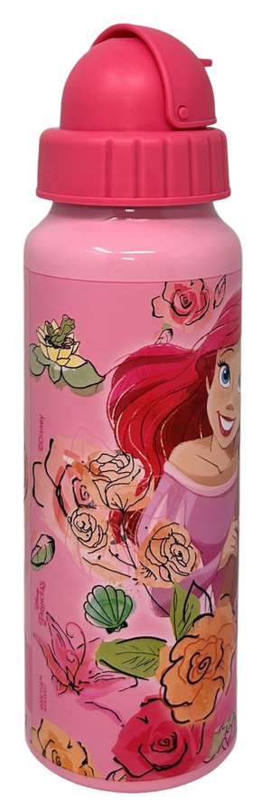 Borraccia in Alluminio con Cannuccia Principesse DISNEY Bottiglia per Bambini 550 Ml - D09506mc