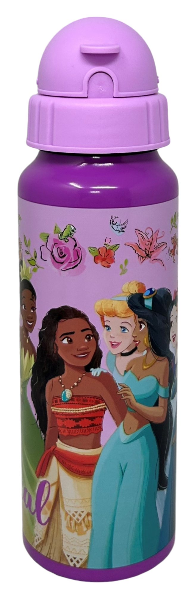 Borraccia in Alluminio con Cannuccia Principesse DISNEY Bottiglia per Bambini 550 Ml - D09506mc