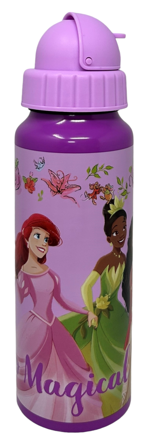 Borraccia in Alluminio con Cannuccia Principesse DISNEY Bottiglia per Bambini 550 Ml - D09506mc