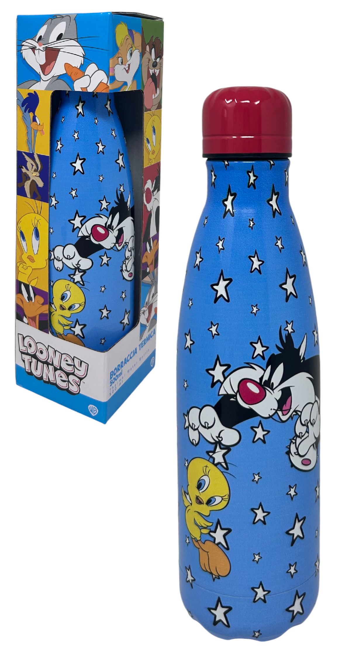 Bottiglia Termica Titti e Silvestro Looney Tunes Borraccia in Acciaio Inossidabile 500 Ml - L09100te/a