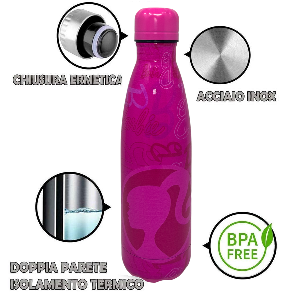 Bottiglia Termica Barbie Borraccia in Acciaio Inossidabile 500 Ml - B09000te/f
