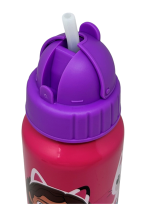 Borraccia in Alluminio con Cannuccia Gabby's Dollhouse Bottiglia per Bambini 550 Ml - O09514mc/v