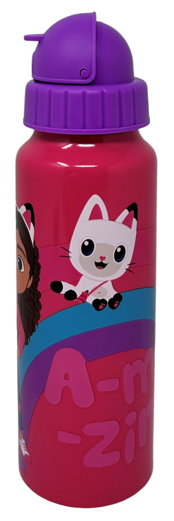 Borraccia in Alluminio con Cannuccia Gabby's Dollhouse Bottiglia per Bambini 550 Ml - O09514mc/v