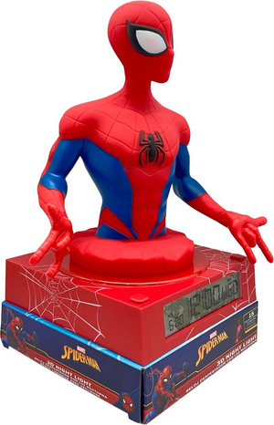 Lampada 3d Spiderman MARVEL da Comodino Luce Notturna LED Sveglia Digitale - Spd3621