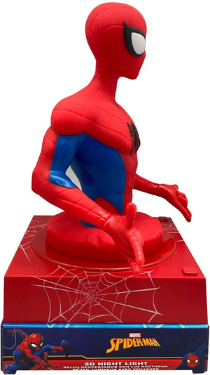 Lampada 3d Spiderman MARVEL da Comodino Luce Notturna LED Sveglia Digitale - Spd3621