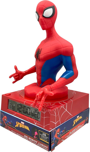 Lampada 3d Spiderman MARVEL da Comodino Luce Notturna LED Sveglia Digitale - Spd3621